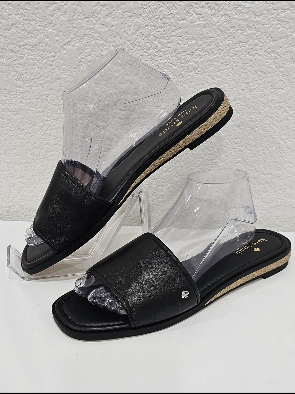 kate spade Black Leather Slide  Sandals Size 10B